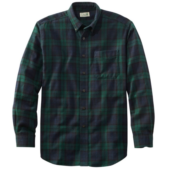 LL Bean Scotch Plaid Flannel Shirt - Picture 8 of 12